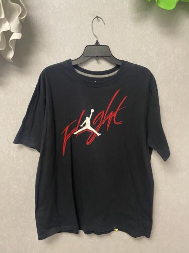 Jumpman Flight Mens Air Jordan Graphic T-Shirt Black White Crew Neck XL