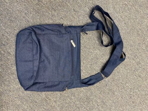 Gold Coast Blue Denim Crossbody Purse Messenger Bag w/ Multi Pockets