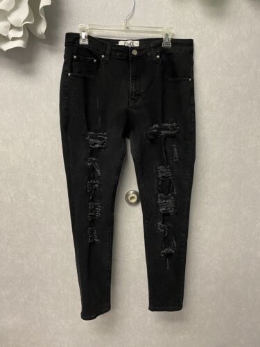 Mens DNA premium Wear distressed Jeans Black 34x30