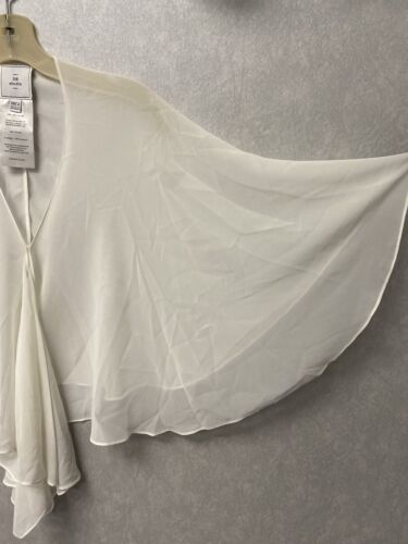 DB Studio Cream Sheer Crop Cape One Size Bat Sleeve