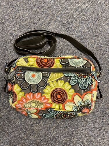 ❤️ VERA BRADLEY Flower Shower Frannie Crossbody Floral Bag Faux Leather Strap