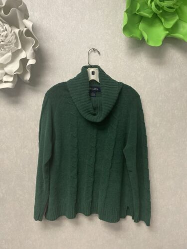 Denim & Co Green Cowl Neck Sweater Size Medium