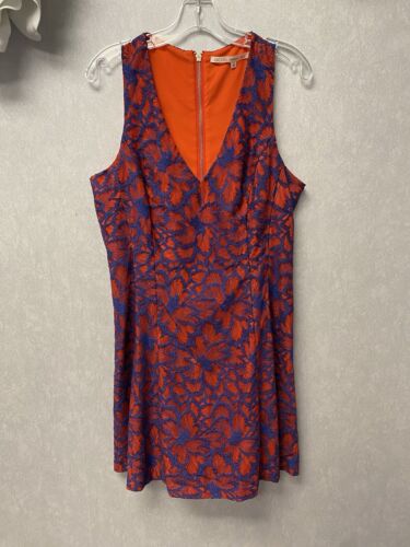 Rachel Roy Women's Red/Blue Two-Tone Lace Fit & Flare Dress Size 12