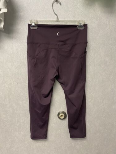 Zyia Active Brilliant Pocket High Rise Crop Capri Leggings Wine Plum Size 8-10