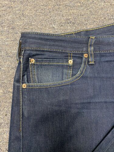 Levis 501 Jeans Mens 44x32 Blue Button Fly Straight Fit 5 Pocket Denim Pants