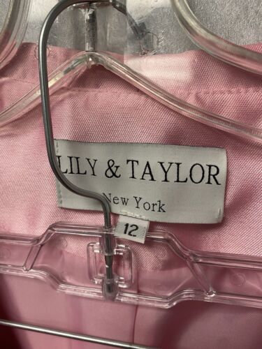 Lily & Taylor Pink w/ Pearls 2pc Dress Suit Size 12