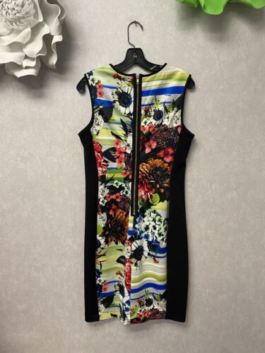 Maggie London Black Multi Color Floral Sheath Dress Size 12