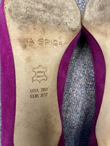 Women's VIA SPIGA Carola Fuschia Suede Pointed Toe Pumps  Sz: 7.5 ❤️