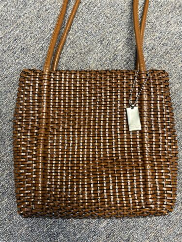 Nine West Brown Woven Ratan Look Shoulder Bag