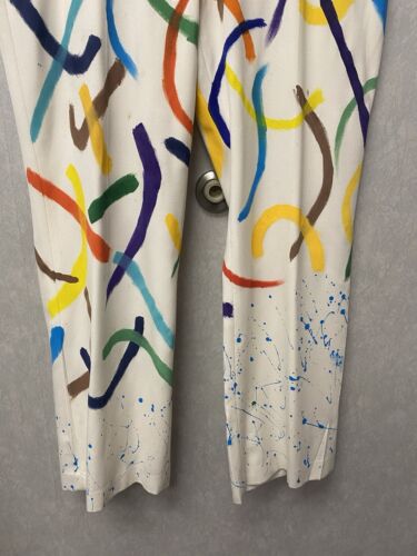 Revamped Cream Arch Hand Painted Pants Size 14