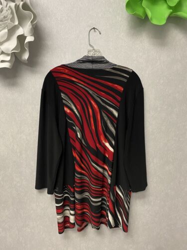 Brianna Red/ Black Relax Long Sleeve Shift Dress/Tunic Women's Size Xl