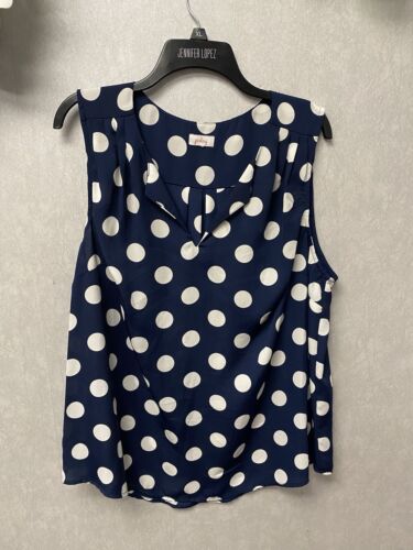 Pixley Blue/White Polka Dot Top Size XL