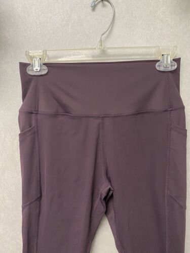 Zyia Active Brilliant Pocket High Rise Crop Capri Leggings Wine Plum Size 8-10