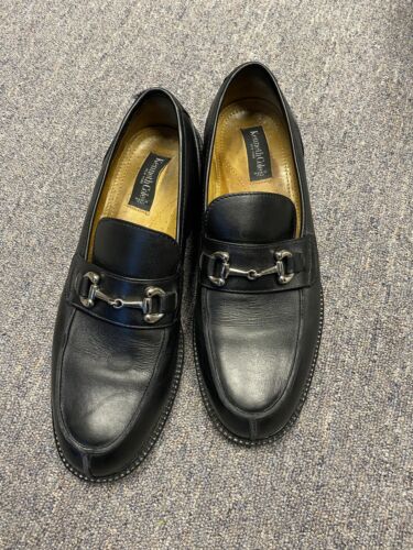 Kenneth Cole Black Leather Bit Loafers Size 12 Vintage