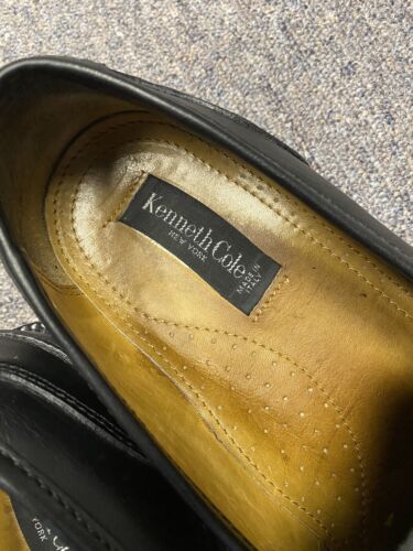 Kenneth Cole Black Leather Bit Loafers Size 12 Vintage