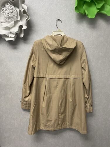 DKNY Hooded Trench Coat Rain Jacket Cotton Blend Size Medium