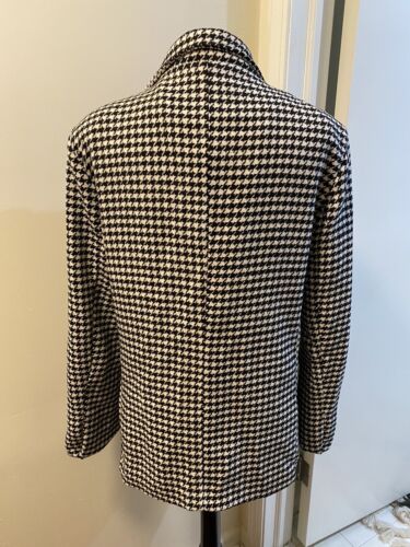 Women's Black and White Houndstooth Blazer, Size Large