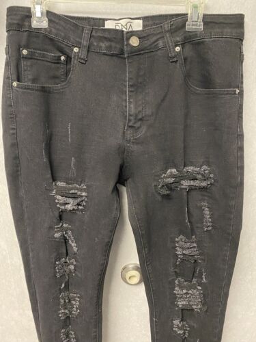 Mens DNA premium Wear distressed Jeans Black 34x30