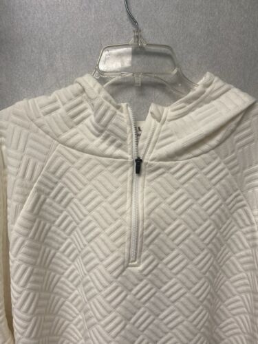 Nine West Cream Quilted Hoodie Size 3X Pocketed