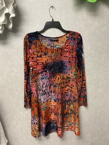 The Pyramid Collection Orange Multi Dress Size Small