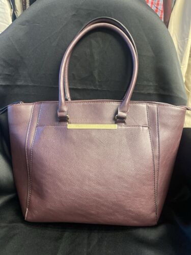 Apt 9 Maroon Tote Bag With Gold Hardware