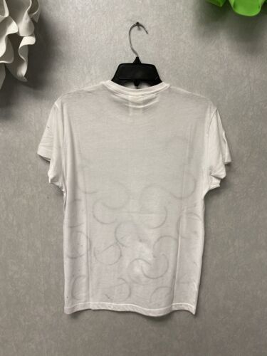 Revamped White/ Black Hand Painted T-shirt Size Small Drinking My Water Theme