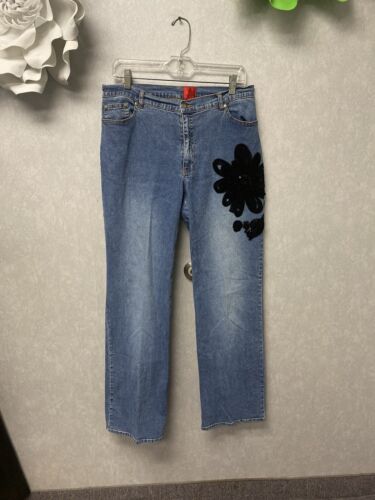 Very Vera Women's  Jeans Blue Size 12 Wide leg Stretch