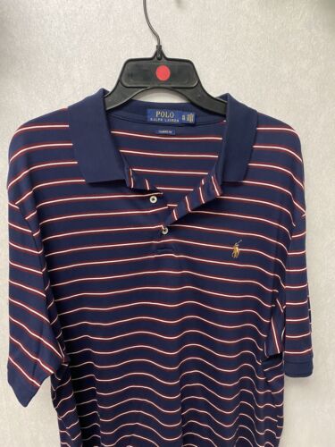 Polo Ralph Lauren Polo Shirt Men XL Classic Fit Striped 100% Cotton Short Sleeve