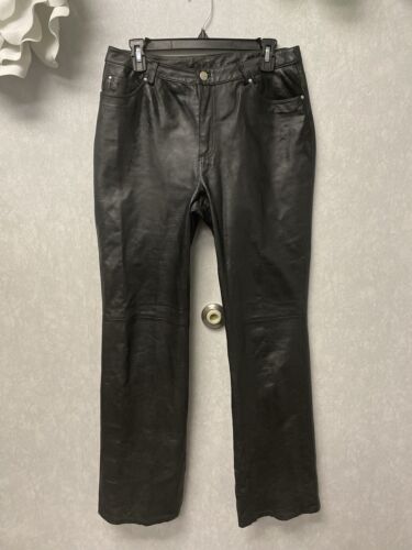 MetroStyle Women's Black Leather Pants Size 8T