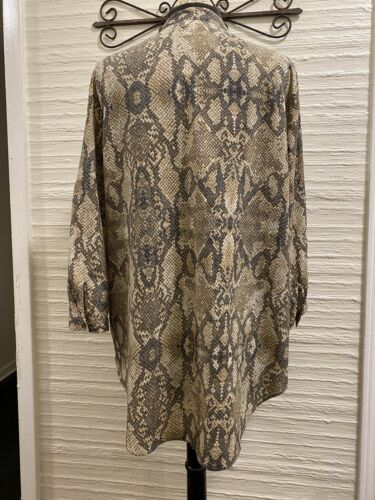 Jaclyn Smith Snakeskin Print Tunic Blouse Size Large