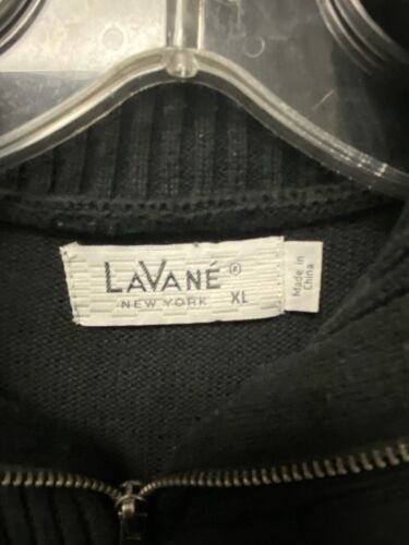 LaVané New York - Black Double Zip Knit Sweater Rare Size XL