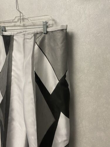 Revamped Gray/Black Angles Hand Painted Pants Size 16