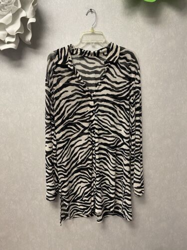 Zebra Print Button Down Blouse Size 24