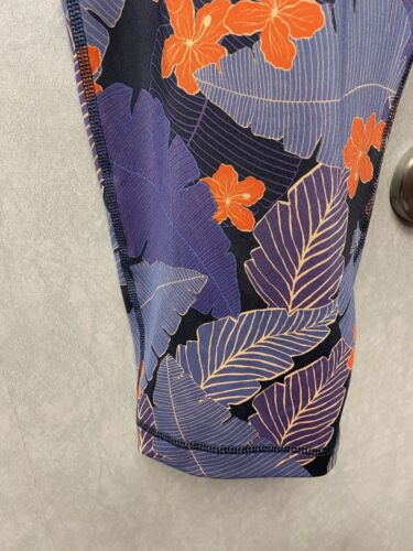 Athletic Works Orange And Purple Printed Active Capris