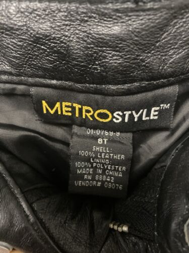 MetroStyle Women's Black Leather Pants Size 8T