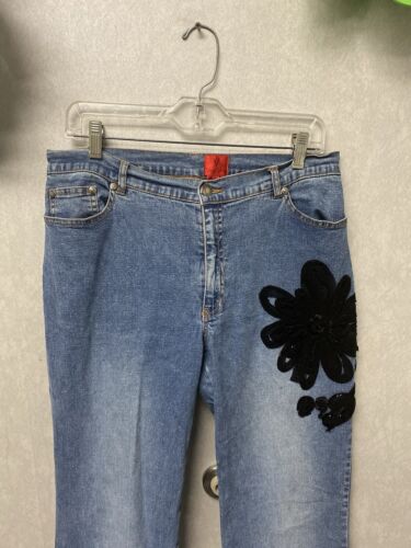 Very Vera Women's  Jeans Blue Size 12 Wide leg Stretch