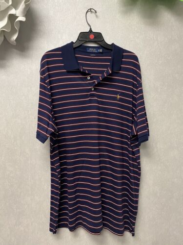 Polo Ralph Lauren Polo Shirt Men XL Classic Fit Striped 100% Cotton Short Sleeve