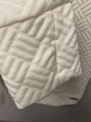 Nine West Cream Quilted Hoodie Size 3X Pocketed