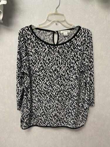 Liz Claiborne Black/white Blouse Size Large