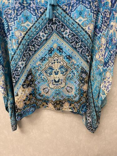 Rose & Olive Sheer Blue Printed Bohemian Kimono size Med With Tank