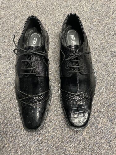 Stacy Adams Men's Leather Lace Up Cap Toe Oxfords Black Dress Shoe Size 8.5