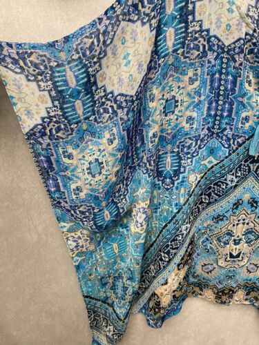 Rose & Olive Sheer Blue Printed Bohemian Kimono size Med With Tank