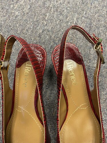 J.Renee Womens Malree Deep Red Patent Dress Heels Shoes 8 Medium