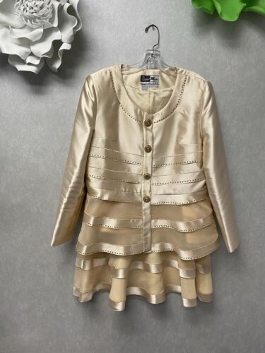 Ben Marc Champagne/ Gold 2pc Dress Suit Size 12