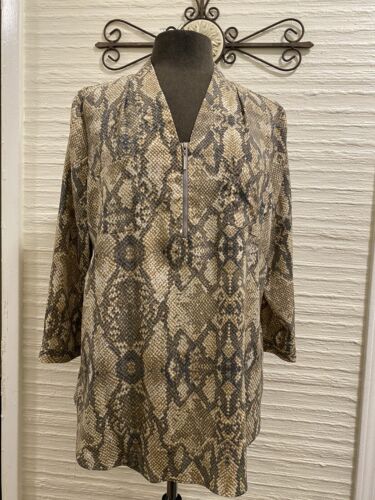 Jaclyn Smith Snakeskin Print Tunic Blouse Size Large