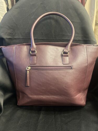 Apt 9 Maroon Tote Bag With Gold Hardware