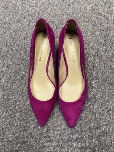 Women's VIA SPIGA Carola Fuschia Suede Pointed Toe Pumps  Sz: 7.5 ❤️