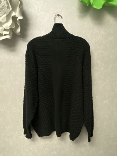 LaVané New York - Black Double Zip Knit Sweater Rare Size XL