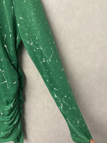 Revamped Green/White Splatter Hand Painted Dress Size Large