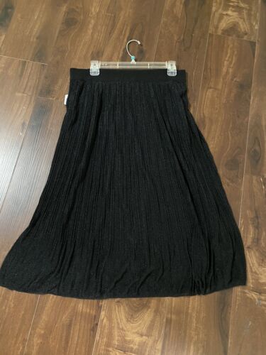 Metro Wear Skirt Womens PXL Lined Sheer Black Shimmer Elastic Waist NWT